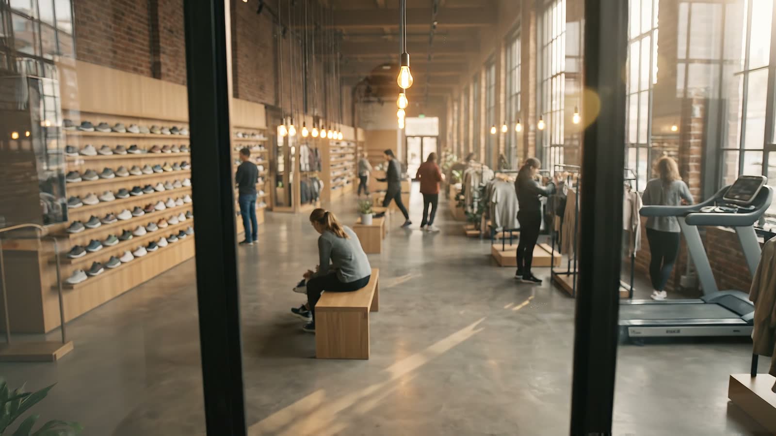 The sales floor seen from the back office